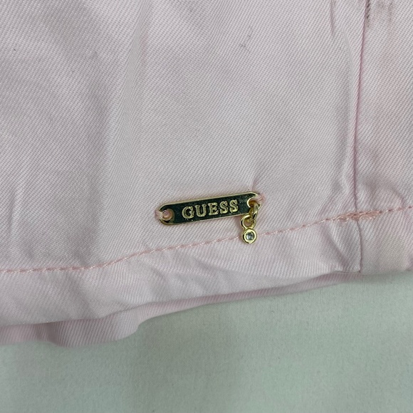 Guess Girls Size 8 Skort Shorts Light Ballet Pink Tencel Poplin Side Zip Pockets - Picture 2 of 11